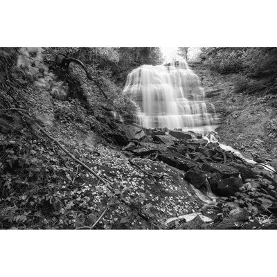 Lower Hungarian Falls Black and White Photography Print Wide Shot - image1